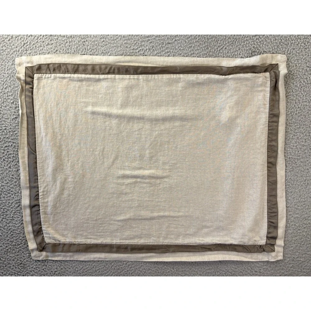 Pottery Barn Standard‎ Pillow Case Beige Natural Brown Cotton Linen Blend